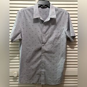 Travis Mathew Men’s Short Sleeve Button Down Shirt Size Medium Palm Trees - EUC